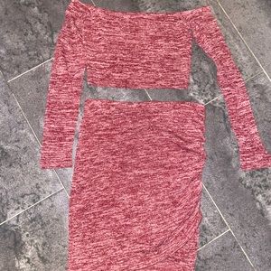 Fashion nova burgundy two piece set